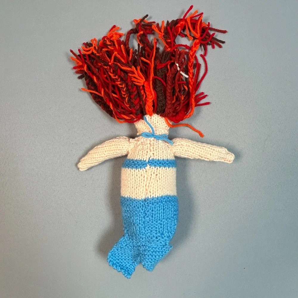 Handmade Crochet Lot of 4 Animals Dolls Toys - Bear, Mermaid, Rabbit, Armadillo‎